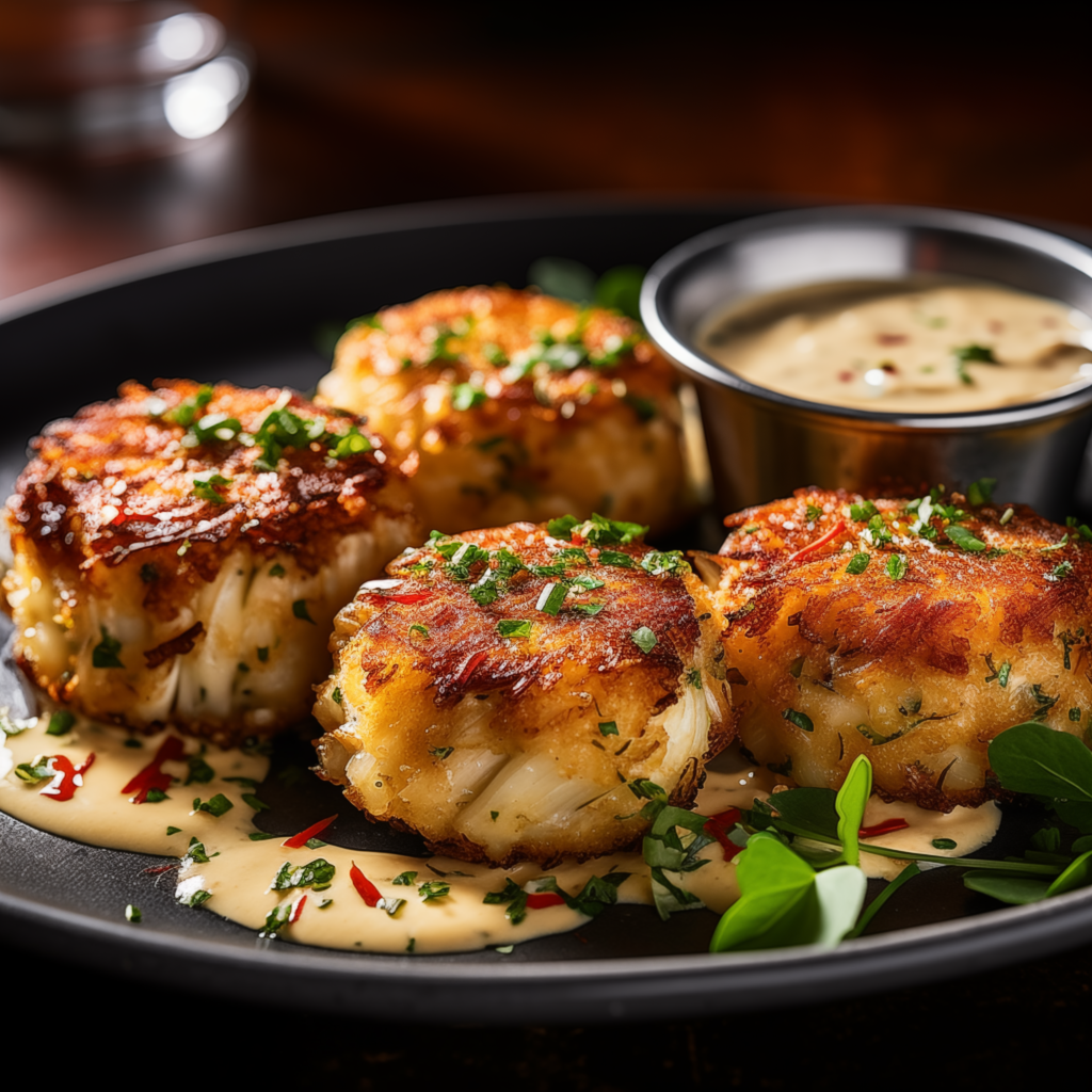 Big Belly Food Bowl - Crab Cakes on Platter