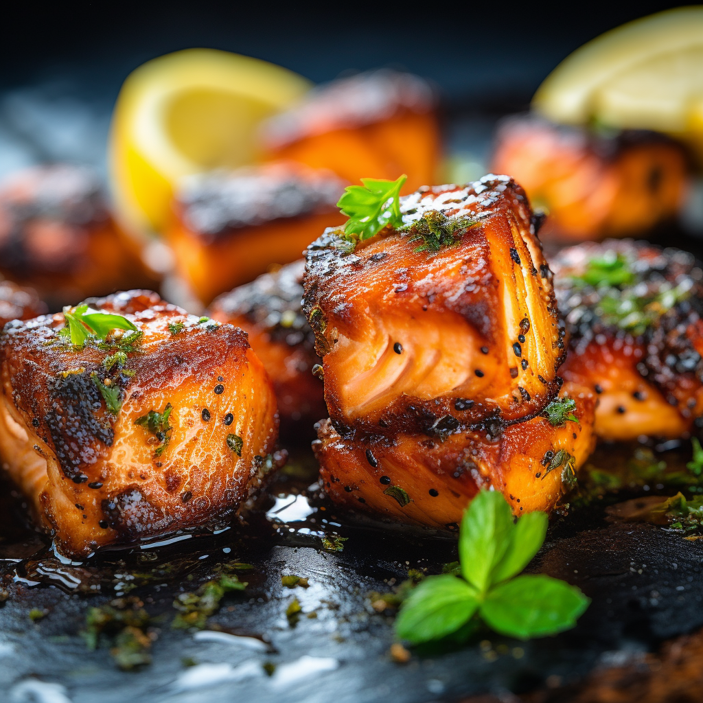 Air fried Salmon bites